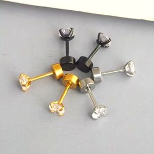 3 pairs of tiny screw back earrings